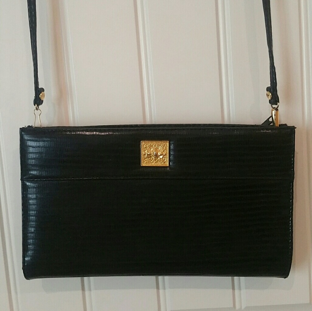 Black snakeskin (faux) purse